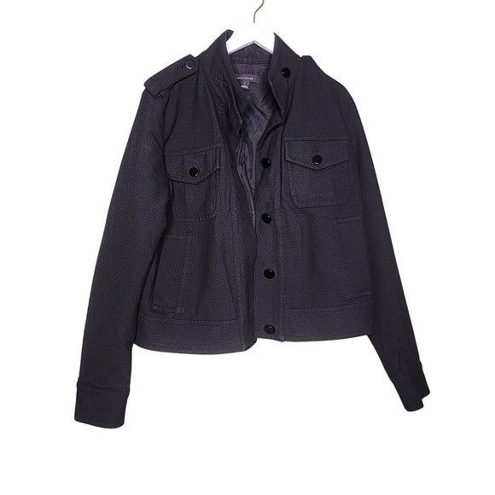 Ann Taylor Classic Women's Black Classic Military Style Work Jacket Buttons S